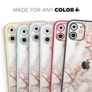 Rose Pink Marble & Digital Gold Frosted Foil V5 - Protective Skin Wrap & Decal – Compatible with iPhone SE to iPhone 17 Pro Max (All Models)