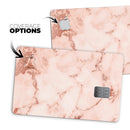 Rose Pink Marble & Digital Gold Frosted Foil V6 - Premium Protective Decal Skin-Kit for the Apple Credit Card