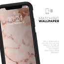 Rose Pink Marble & Digital Gold Frosted Foil V6 - Skin Kit for the iPhone OtterBox Cases