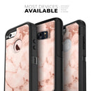 Rose Pink Marble & Digital Gold Frosted Foil V6 - Skin Kit for the iPhone OtterBox Cases