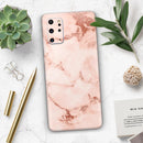 Rose Pink Marble & Digital Gold Frosted Foil V6 - Premium Vinyl Skin Decal for Samsung Galaxy S25 Ultra, S24, S23, S22 & All Galaxy S Models