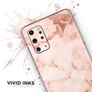Rose Pink Marble & Digital Gold Frosted Foil V6 - Premium Vinyl Skin Decal for Samsung Galaxy S25 Ultra, S24, S23, S22 & All Galaxy S Models