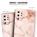 Rose Pink Marble & Digital Gold Frosted Foil V6 - Premium Vinyl Skin Decal for Samsung Galaxy S25 Ultra, S24, S23, S22 & All Galaxy S Models