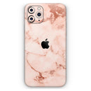 Rose Pink Marble & Digital Gold Frosted Foil V6 - Protective Skin Wrap & Decal – Compatible with iPhone SE to iPhone 17 Pro Max (All Models)