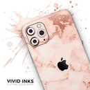 Rose Pink Marble & Digital Gold Frosted Foil V6 - Protective Skin Wrap & Decal – Compatible with iPhone SE to iPhone 17 Pro Max (All Models)