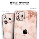 Rose Pink Marble & Digital Gold Frosted Foil V6 - Protective Skin Wrap & Decal – Compatible with iPhone SE to iPhone 17 Pro Max (All Models)