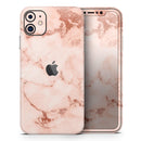 Rose Pink Marble & Digital Gold Frosted Foil V6 - Protective Skin Wrap & Decal – Compatible with iPhone SE to iPhone 17 Pro Max (All Models)