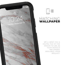 Rose Pink Marble & Digital Gold Frosted Foil V7 - Skin Kit for the iPhone OtterBox Cases