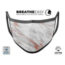 Rose Pink Marble & Digital Gold Frosted Foil V7 - Made in USA Mouth Cover Unisex Anti-Dust Cotton Blend Reusable & Washable Face Mask with Adjustable Sizing for Adult or Child