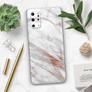 Rose Pink Marble & Digital Gold Frosted Foil V7 - Premium Vinyl Skin Decal for Samsung Galaxy S25 Ultra, S24, S23, S22 & All Galaxy S Models