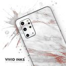 Rose Pink Marble & Digital Gold Frosted Foil V7 - Premium Vinyl Skin Decal for Samsung Galaxy S25 Ultra, S24, S23, S22 & All Galaxy S Models