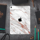 Rose Pink Marble & Digital Gold Frosted Foil V7 - Full Body Skin Decal for the Apple iPad Pro 12.9", 11", 10.5", 9.7", Air or Mini (All Models Available)