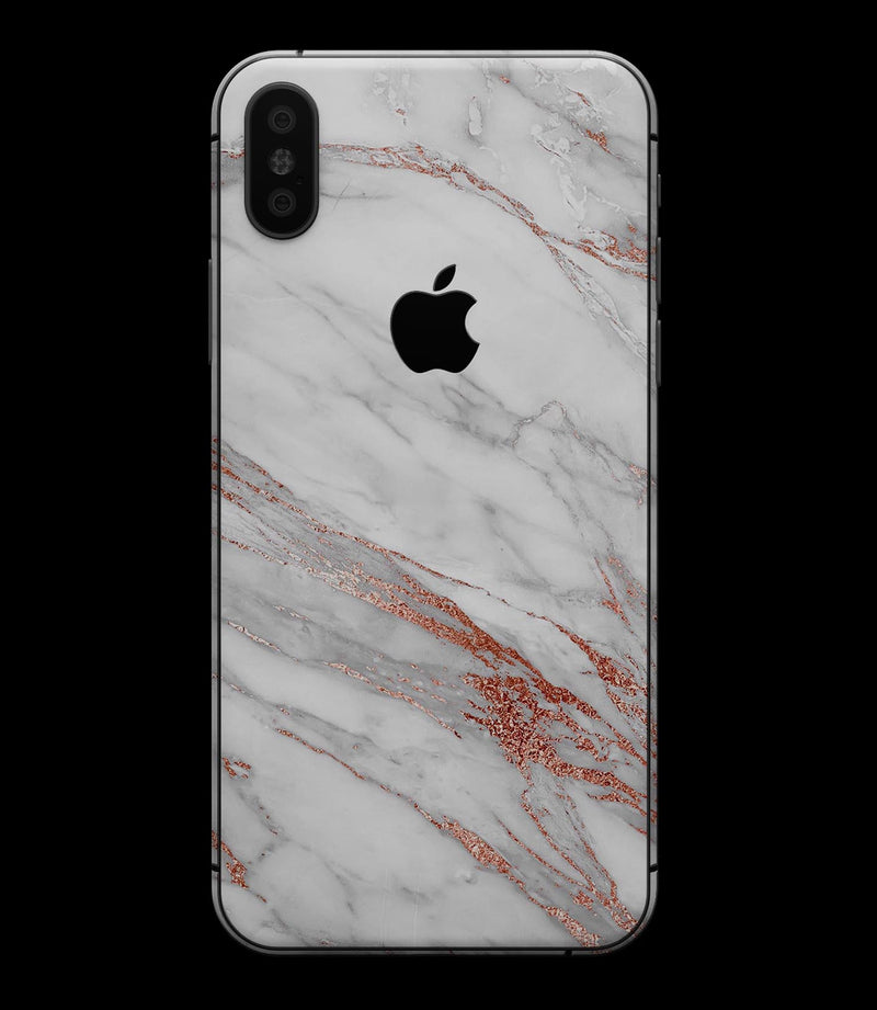 Rose Pink Marble & Digital Gold Frosted Foil V7 - iPhone XS MAX, XS/X, 8/8+, 7/7+, 5/5S/SE Skin-Kit (All iPhones Available)