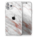 Rose Pink Marble & Digital Gold Frosted Foil V7 - Protective Skin Wrap & Decal – Compatible with iPhone SE to iPhone 17 Pro Max (All Models)
