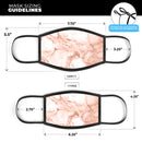 Rose Pink Marble & Digital Gold Frosted Foil V8 - Made in USA Mouth Cover Unisex Anti-Dust Cotton Blend Reusable & Washable Face Mask with Adjustable Sizing for Adult or Child