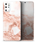 Rose Pink Marble & Digital Gold Frosted Foil V8 - Premium Vinyl Skin Decal for Samsung Galaxy S25 Ultra, S24, S23, S22 & All Galaxy S Models
