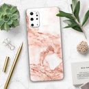 Rose Pink Marble & Digital Gold Frosted Foil V8 - Premium Vinyl Skin Decal for Samsung Galaxy S25 Ultra, S24, S23, S22 & All Galaxy S Models
