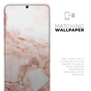 Rose Pink Marble & Digital Gold Frosted Foil V8 - Premium Vinyl Skin Decal for Samsung Galaxy S25 Ultra, S24, S23, S22 & All Galaxy S Models