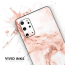 Rose Pink Marble & Digital Gold Frosted Foil V8 - Premium Vinyl Skin Decal for Samsung Galaxy S25 Ultra, S24, S23, S22 & All Galaxy S Models