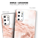 Rose Pink Marble & Digital Gold Frosted Foil V8 - Premium Vinyl Skin Decal for Samsung Galaxy S25 Ultra, S24, S23, S22 & All Galaxy S Models