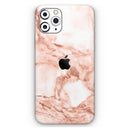 Rose Pink Marble & Digital Gold Frosted Foil V8 - Protective Skin Wrap & Decal – Compatible with iPhone SE to iPhone 17 Pro Max (All Models)