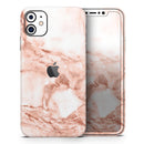 Rose Pink Marble & Digital Gold Frosted Foil V8 - Protective Skin Wrap & Decal – Compatible with iPhone SE to iPhone 17 Pro Max (All Models)