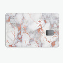 Rose Pink Marble & Digital Gold Frosted Foil V9 - Premium Protective Decal Skin-Kit for the Apple Credit Card