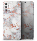 Rose Pink Marble & Digital Gold Frosted Foil V9 - Premium Vinyl Skin Decal for Samsung Galaxy S25 Ultra, S24, S23, S22 & All Galaxy S Models
