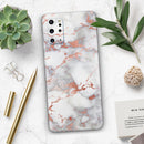 Rose Pink Marble & Digital Gold Frosted Foil V9 - Premium Vinyl Skin Decal for Samsung Galaxy S25 Ultra, S24, S23, S22 & All Galaxy S Models