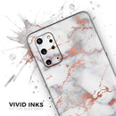 Rose Pink Marble & Digital Gold Frosted Foil V9 - Premium Vinyl Skin Decal for Samsung Galaxy S25 Ultra, S24, S23, S22 & All Galaxy S Models