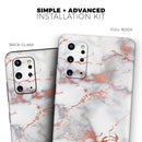 Rose Pink Marble & Digital Gold Frosted Foil V9 - Premium Vinyl Skin Decal for Samsung Galaxy S25 Ultra, S24, S23, S22 & All Galaxy S Models