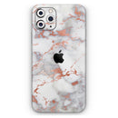 Rose Pink Marble & Digital Gold Frosted Foil V9 - Protective Skin Wrap & Decal – Compatible with iPhone SE to iPhone 17 Pro Max (All Models)
