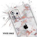 Rose Pink Marble & Digital Gold Frosted Foil V9 - Protective Skin Wrap & Decal – Compatible with iPhone SE to iPhone 17 Pro Max (All Models)