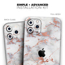 Rose Pink Marble & Digital Gold Frosted Foil V9 - Protective Skin Wrap & Decal – Compatible with iPhone SE to iPhone 17 Pro Max (All Models)