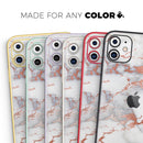 Rose Pink Marble & Digital Gold Frosted Foil V9 - Protective Skin Wrap & Decal – Compatible with iPhone SE to iPhone 17 Pro Max (All Models)