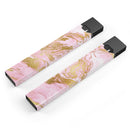 Rose Pink Marble & Digital Gold Frosted Foil V10 - Premium Decal Protective Skin-Wrap Sticker compatible with the Juul Labs vaping device