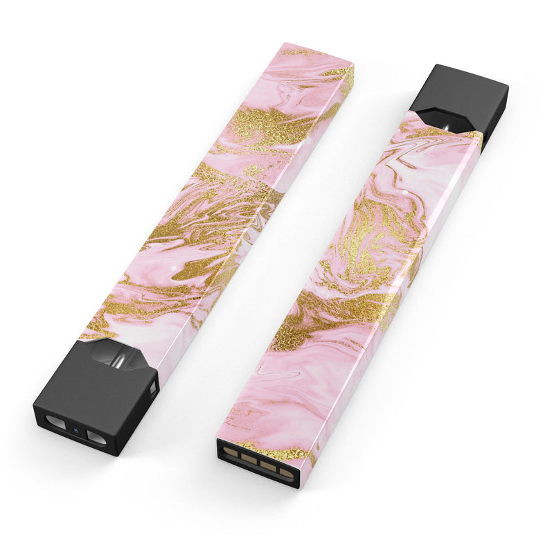 Rose Pink Marble & Digital Gold Frosted Foil V10 DesignSkinz Rose Pink Marble & Digital Gold Frosted Foil V10 DesignSkinz
