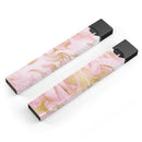 Rose Pink Marble & Digital Gold Frosted Foil V11 - Premium Decal Protective Skin-Wrap Sticker compatible with the Juul Labs vaping device