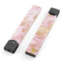 Rose Pink Marble & Digital Gold Frosted Foil V11 - Premium Decal Protective Skin-Wrap Sticker compatible with the Juul Labs vaping device