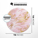 Rose Pink Marble & Digital Gold Frosted Foil V11// WaterProof Rubber Foam Backed Anti-Slip Mouse Pad for Home Work Office or Gaming Computer Desk