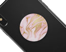 Rose Pink Marble & Digital Gold Frosted Foil V11 - Skin Kit for PopSockets and other Smartphone Extendable Grips & Stands