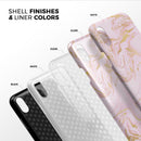 Rose Pink Marble & Digital Gold Frosted Foil V12 - iPhone X Swappable Hybrid Case