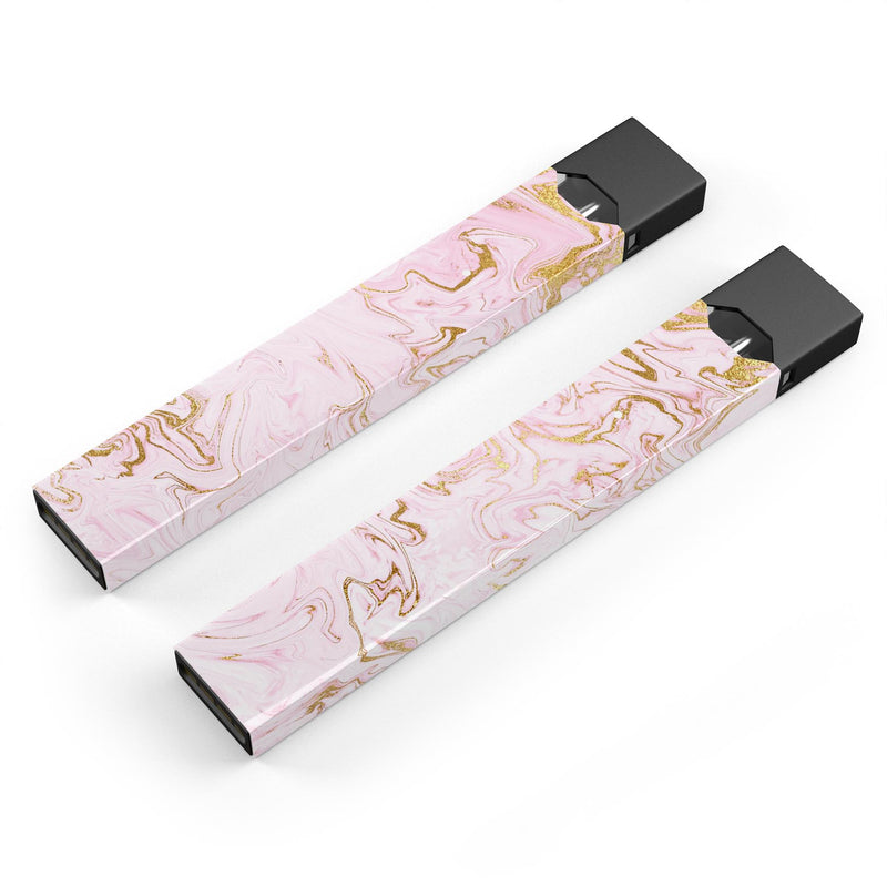 Rose Pink Marble & Digital Gold Frosted Foil V13  DesignSkinz