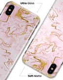 Rose Pink Marble & Digital Gold Frosted Foil V13 - iPhone X Clipit Case