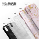Rose Pink Marble & Digital Gold Frosted Foil V13 - iPhone X Swappable Hybrid Case