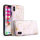 Rose Pink Marble & Digital Gold Frosted Foil V13 - iPhone X Swappable Hybrid Case