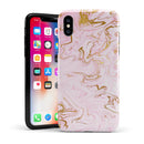 Rose Pink Marble & Digital Gold Frosted Foil V13 - iPhone X Swappable Hybrid Case