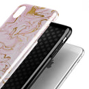 Rose Pink Marble & Digital Gold Frosted Foil V13 - iPhone X Swappable Hybrid Case
