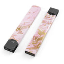 Rose Pink Marble & Digital Gold Frosted Foil V14 - Premium Decal Protective Skin-Wrap Sticker compatible with the Juul Labs vaping device