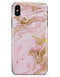 Rose Pink Marble & Digital Gold Frosted Foil V14 - iPhone X Clipit Case